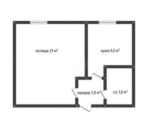 1-к квартира, вторичка, 30м2, 1/9 этаж