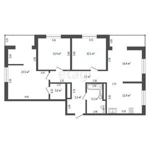 3-к квартира, вторичка, 97м2, 23/25 этаж