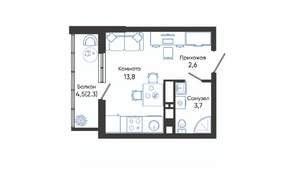 Студия квартира, вторичка, 22м2, 11/24 этаж