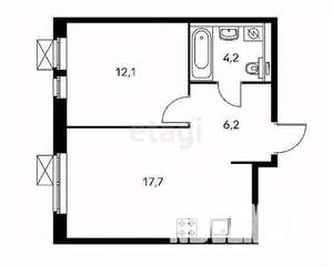 1-к квартира, вторичка, 41м2, 2/25 этаж