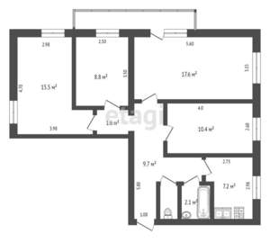 4-к квартира, вторичка, 76м2, 9/9 этаж
