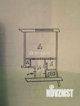 1-к квартира, вторичка, 19м2, 3/5 этаж