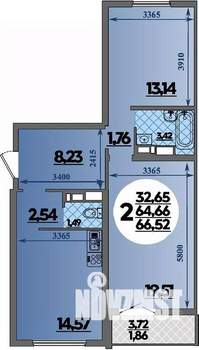 2-к квартира, вторичка, 67м2, 1/16 этаж
