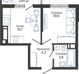 1-к квартира, вторичка, 30м2, 8/24 этаж