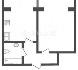 1-к квартира, вторичка, 43м2, 2/6 этаж