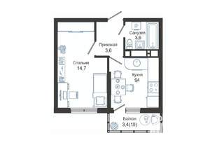 1-к квартира, вторичка, 32м2, 13/24 этаж