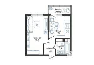 1-к квартира, вторичка, 33м2, 18/24 этаж