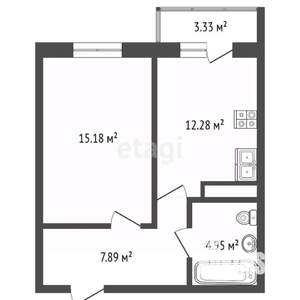 1-к квартира, вторичка, 34м2, 7/12 этаж