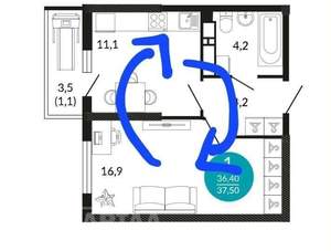 1-к квартира, вторичка, 36м2, 10/24 этаж