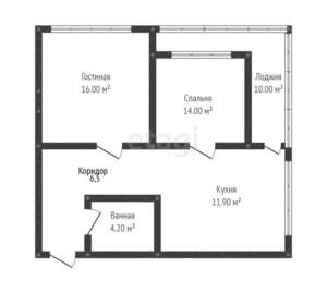 2-к квартира, вторичка, 53м2, 13/14 этаж