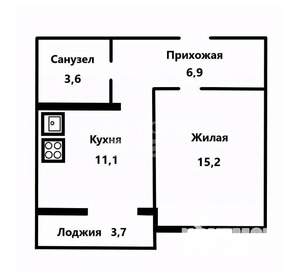 1-к квартира, вторичка, 37м2, 10/20 этаж