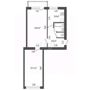 2-к квартира, вторичка, 49м2, 4/6 этаж