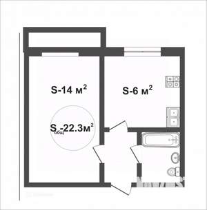 1-к квартира, вторичка, 22м2, 7/9 этаж