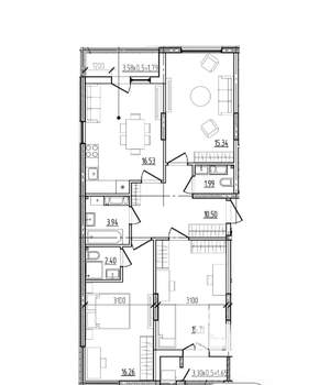 3-к квартира, вторичка, 86м2, 6/21 этаж