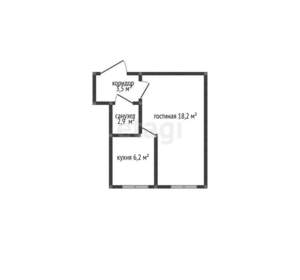 1-к квартира, вторичка, 31м2, 1/5 этаж