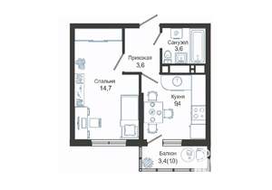 1-к квартира, вторичка, 32м2, 8/24 этаж