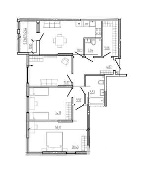 3-к квартира, вторичка, 92м2, 15/18 этаж