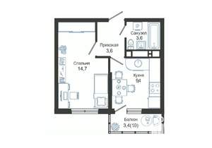 1-к квартира, вторичка, 32м2, 10/24 этаж