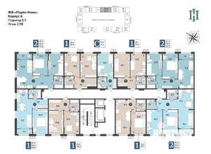 2-к квартира, строящийся дом, 68м2, 2/18 этаж