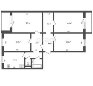 4-к квартира, вторичка, 94м2, 5/10 этаж