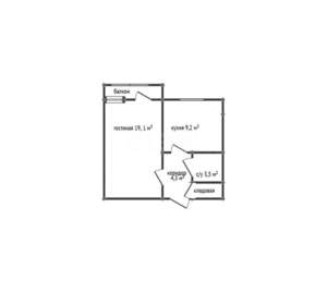 1-к квартира, вторичка, 37м2, 5/5 этаж