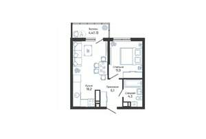 1-к квартира, вторичка, 40м2, 16/24 этаж