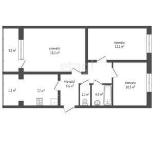 3-к квартира, вторичка, 75м2, 3/5 этаж
