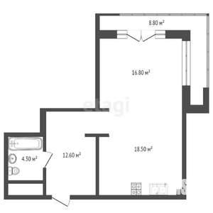 2-к квартира, вторичка, 54м2, 11/21 этаж