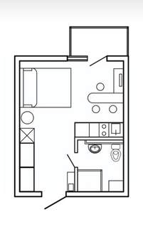 Студия квартира, вторичка, 25м2, 3/3 этаж