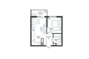 1-к квартира, вторичка, 40м2, 11/24 этаж