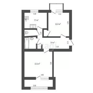 2-к квартира, вторичка, 51м2, 3/4 этаж