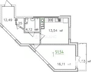 2-к квартира, вторичка, 52м2, 8/9 этаж