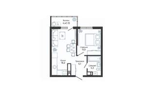 1-к квартира, вторичка, 40м2, 20/24 этаж