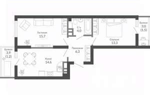 2-к квартира, вторичка, 57м2, 17/23 этаж