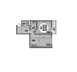 1-к квартира, вторичка, 49м2, 2/16 этаж