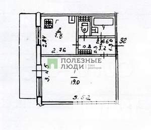 1-к квартира, вторичка, 34м2, 4/9 этаж