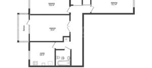 3-к квартира, вторичка, 56м2, 2/5 этаж