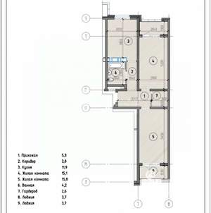 2-к квартира, вторичка, 65м2, 8/16 этаж