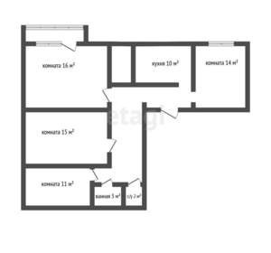 4-к квартира, вторичка, 80м2, 1/10 этаж