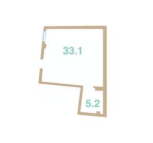 Студия квартира, вторичка, 38м2, 3/4 этаж