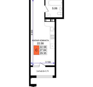 Студия квартира, вторичка, 29м2, 8/8 этаж