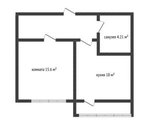 1-к квартира, вторичка, 43м2, 2/21 этаж