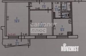 2-к квартира, вторичка, 53м2, 8/10 этаж