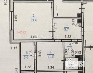 1-к квартира, вторичка, 53м2, 2/19 этаж