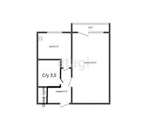 1-к квартира, вторичка, 32м2, 4/5 этаж
