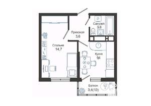 1-к квартира, вторичка, 32м2, 21/24 этаж