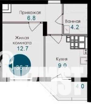 1-к квартира, вторичка, 37м2, 4/14 этаж