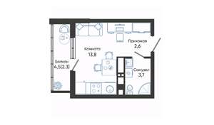 Студия квартира, вторичка, 22м2, 15/24 этаж