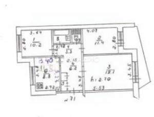 1-к квартира, вторичка, 66м2, 6/9 этаж