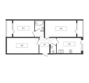 3-к квартира, вторичка, 84м2, 1/16 этаж